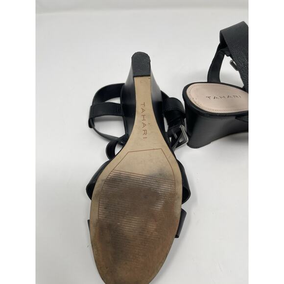 Tahari Valen Sandel's Women's Size 8.5 Black Open Toe - Picture 12 of 13